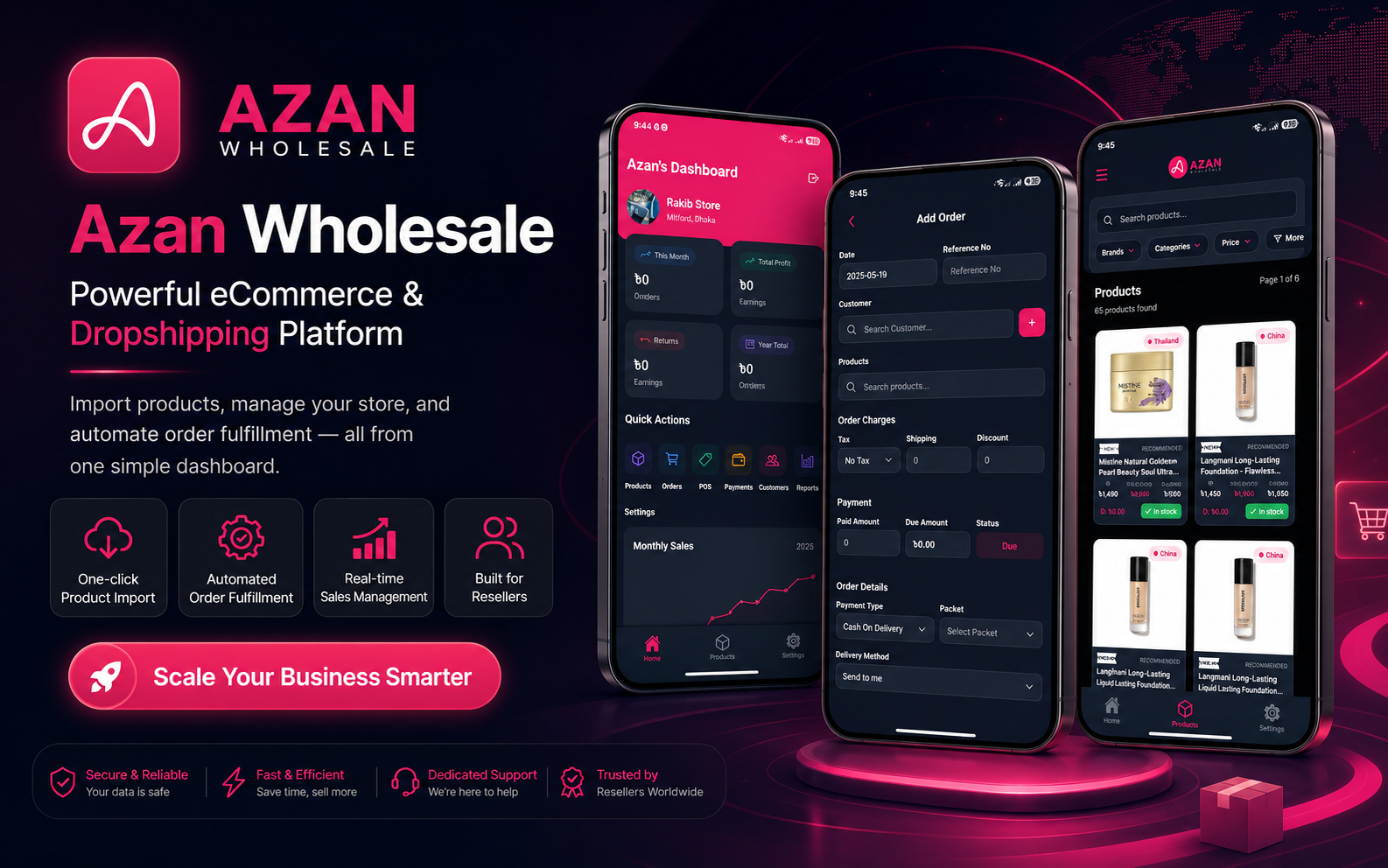 Azan Wholesale Android project interface